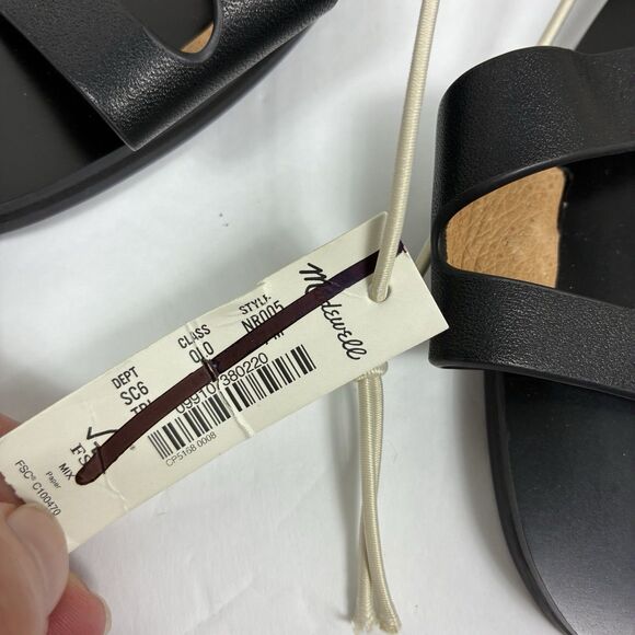 Madewell The Gabi Asymmetric-Strap Sandal Black Leather Size 7 New - Picture 3 of 7